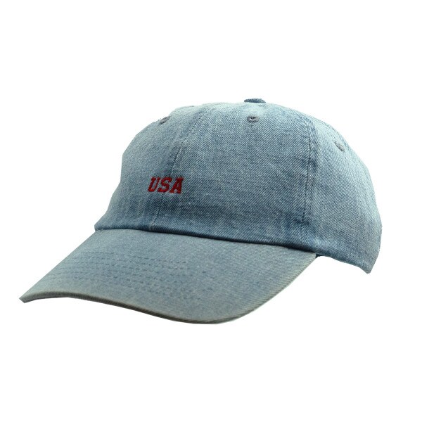 USA Denim Embroidered Adjustable Cap blue